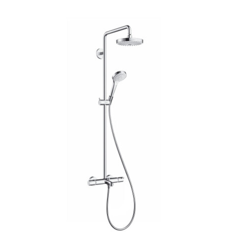 Hansgrohe Showerpipe Duschsystem Croma Select S 180 Wanne weiß/chrom, 2735 x 1400