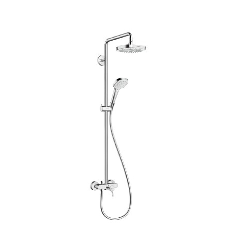 Hansgrohe Showerpipe Duschsystem Croma Select E 180 Einhebelmischer weiß/chrom, 27258400