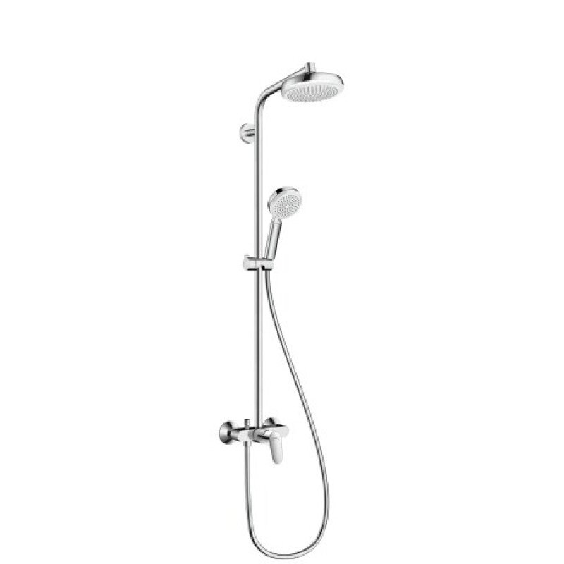 Hansgrohe Showerpipe Duschsystem Crometta 160 Einhebelmischer weiß/chrom, 27266400