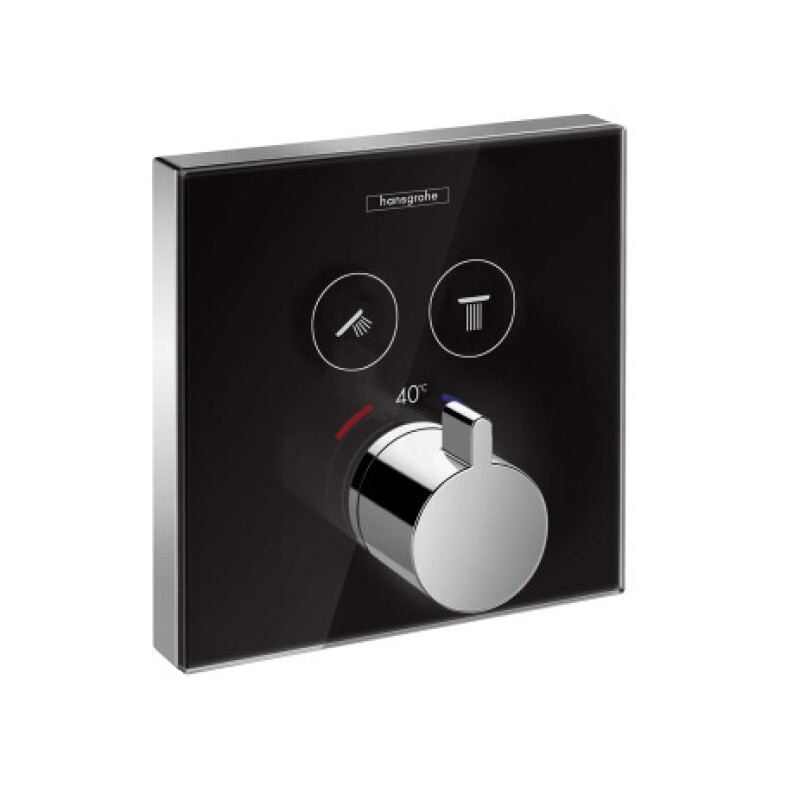 Hansgrohe Thermostat Unterputz ShowerSelect Glas 2 Verbraucher schwarz/chrom, 15738600